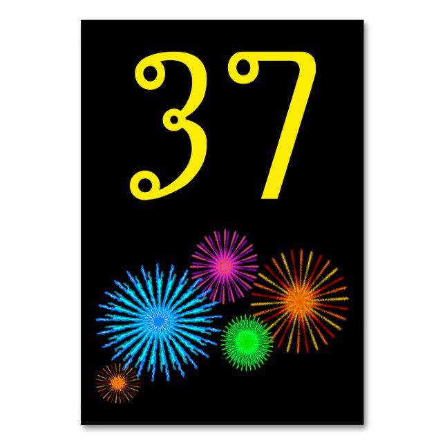 Bursting Fireworks-like Mönster Bord Card Bordsnummer (Framsidan)