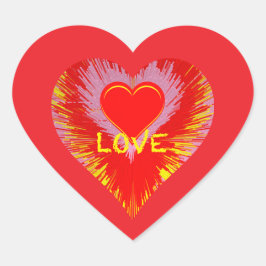 Bursting Heart Hjärtformat Klistermärke
