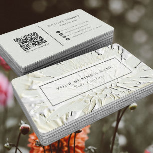 ©Bursting Joy/ Embossed-like-Blommigt Design Visitkort