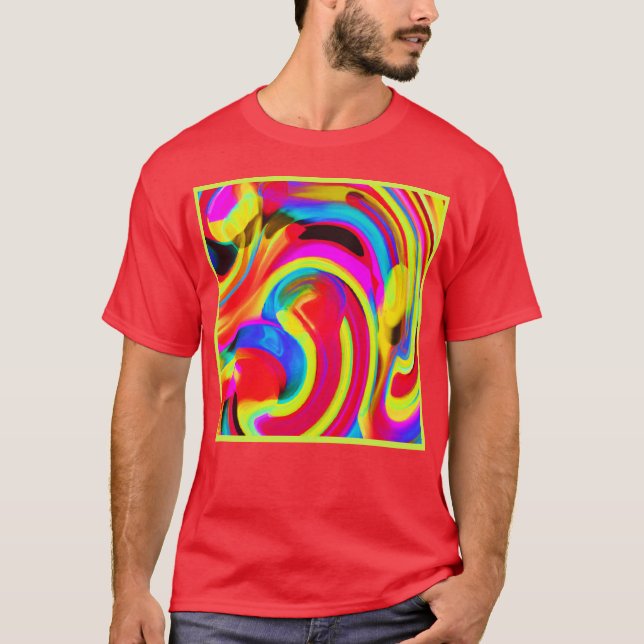 Bursting Vibrant Färg Hues Mix T Shirt (Framsida)