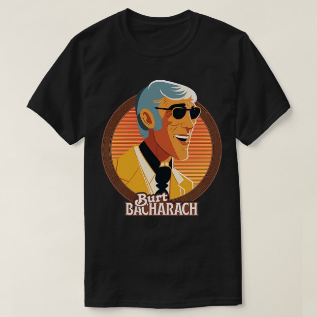 Burt Bacharach Retro 60s Fläkt Design T Shirt (Design framsida)