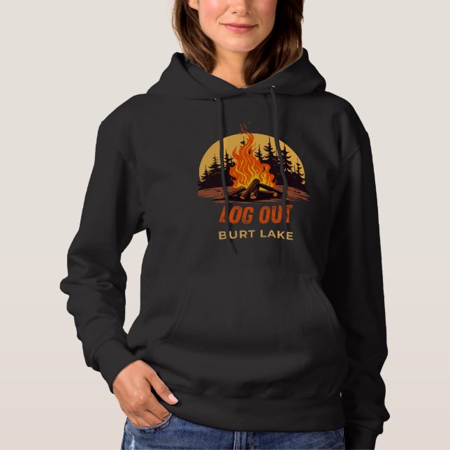 Burt Lake Michigan Bålplats T Shirt (Framsida)