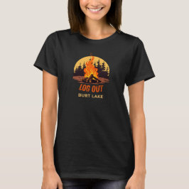 Burt Lake Michigan Lägger eld på en lägereld T Shirt