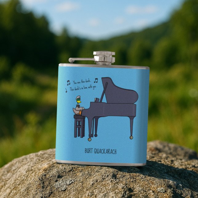 Burt Quackarach Anka Rolig Pianospelare Konstverk Fickplunta (Skapare uppladdad)