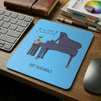 Burt Quackarach Anka Rolig Pianospelare Konstverk Musmatta