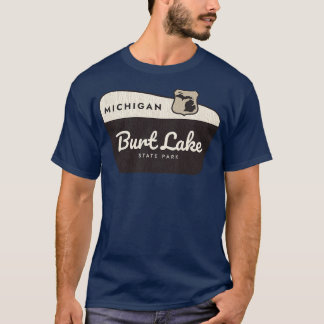 Burt Sjö State Park Michigan Välkomstskylt T Shirt