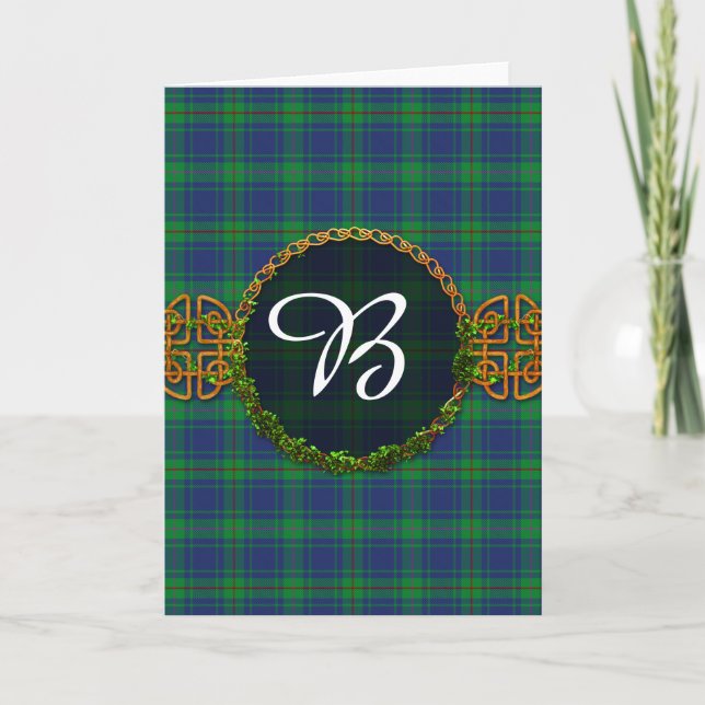 Burt Tartan och Monogram Anteckningskort (Framsida)