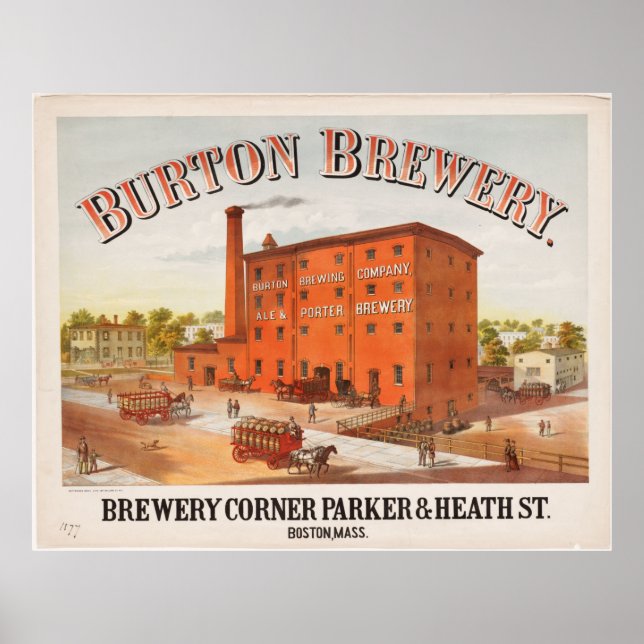 Burton Brewery Boston Massachusetts Advertisement Poster (Framsidan)
