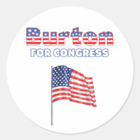 Burton for Congress Patriotic American Flagga
