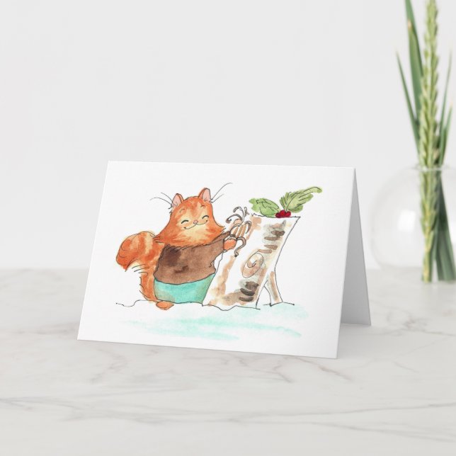 Burt's Yule Log Greeting Card Helgkort (Framsida)
