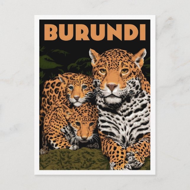 Burundi Afrika Vintage Resa  Vykort (Framsida)