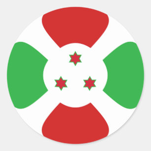 Burundi Fisheye Flagga Klistermärke