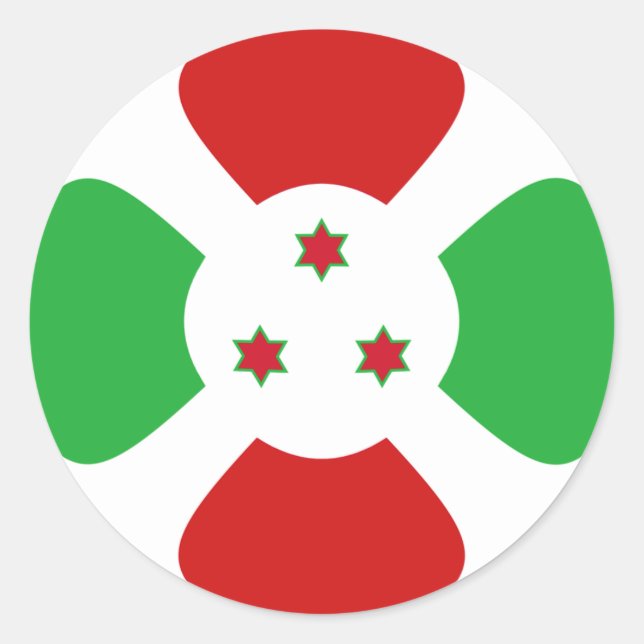 Burundi Fisheye Flagga Klistermärke (Framsida)