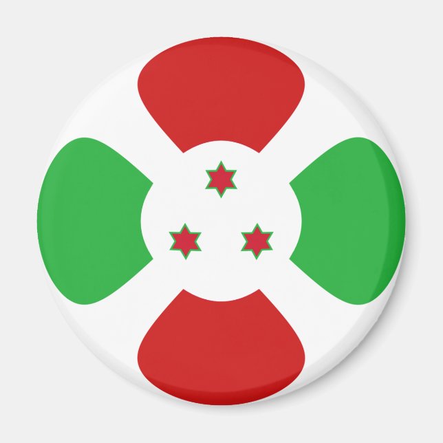 Burundi Fisheye Flagga Magnet (Framsidan)