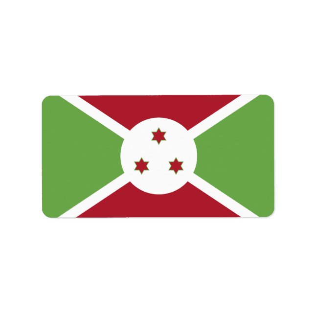 Burundi flagga adressetikett (Framsidan)