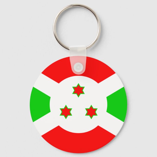 Burundi Flagga av hög kvalitet Nyckelring (Framsida)