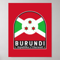Burundi Flagga Emblem Distress Vintage