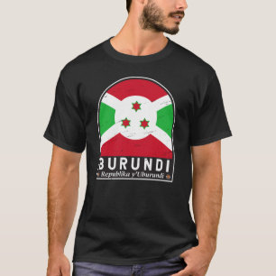 Burundi Flagga Emblem Distress Vintage T Shirt