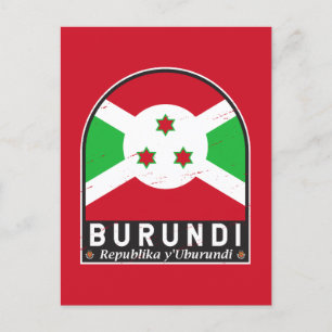 Burundi Flagga Emblem Distress Vintage Vykort