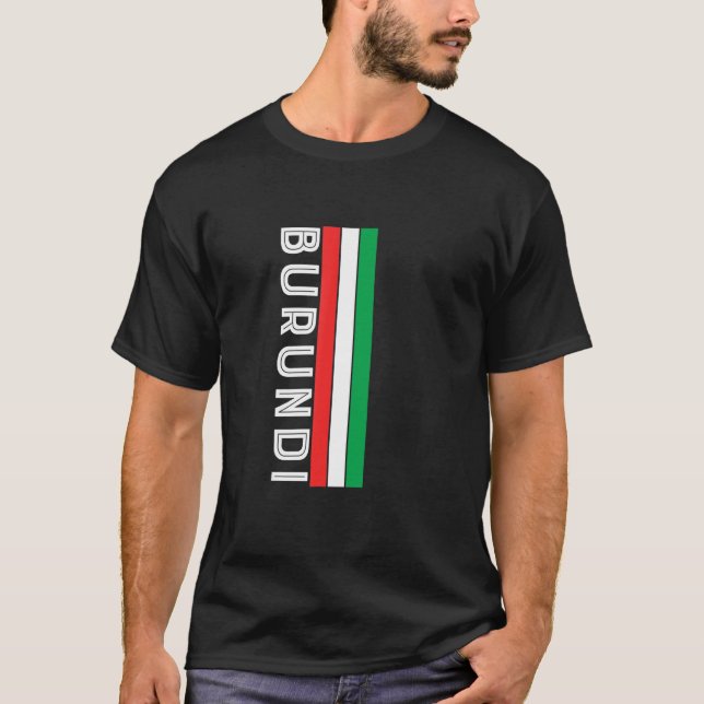 Burundi Flagga Färg T Shirt (Framsida)