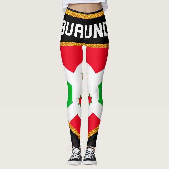 Burundi Flagga Leggings (Framsida)