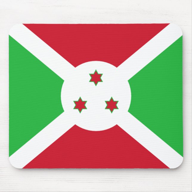Burundi Flagga Mousepad Musmatta (Framsidan)