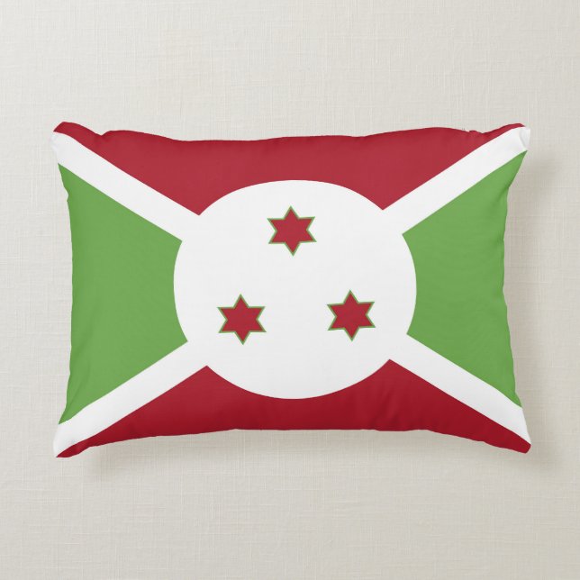 Burundi flagga prydnadskudde (Framsidan)