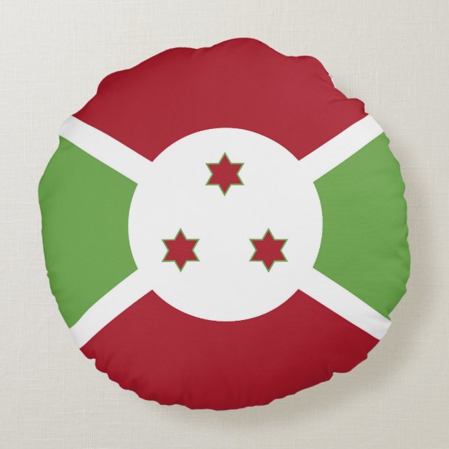 Burundi flagga rund kudde (Baksidan)