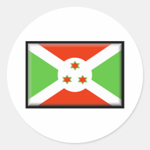 Burundi Flagga Runt Klistermärke