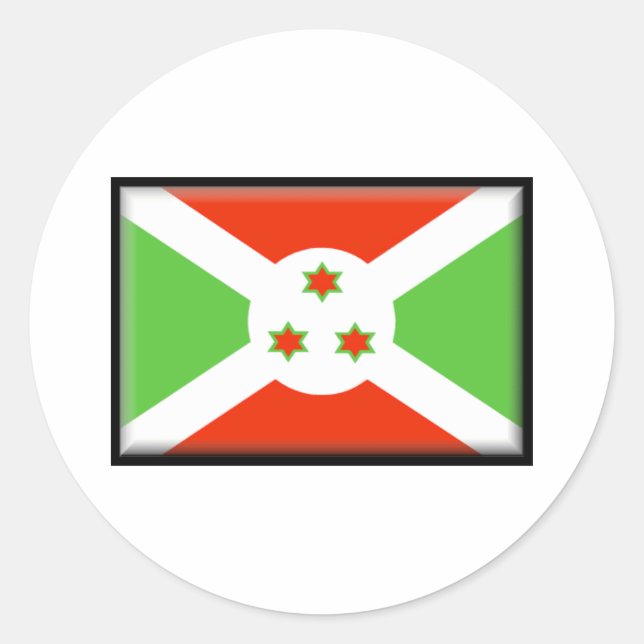 Burundi Flagga Runt Klistermärke (Framsida)