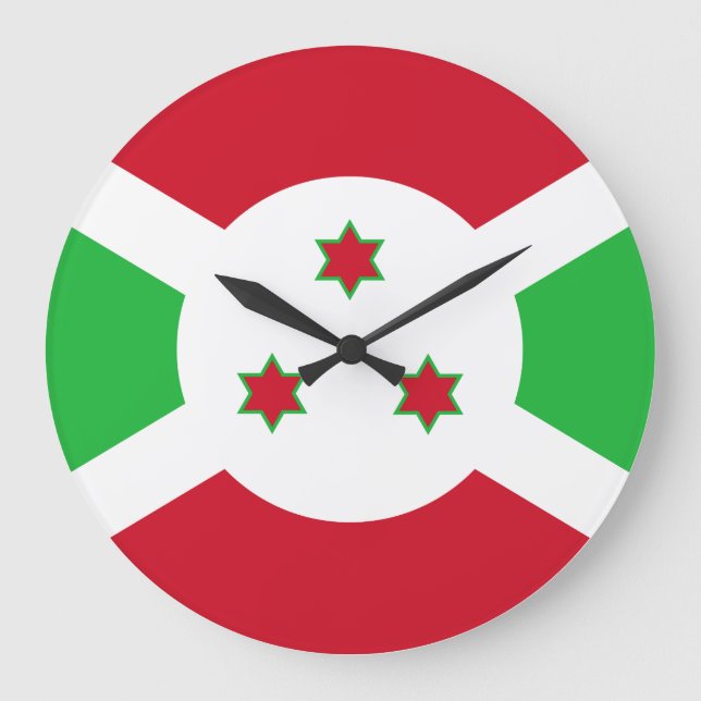 Burundi Flagga Stor Klocka (Framsida)
