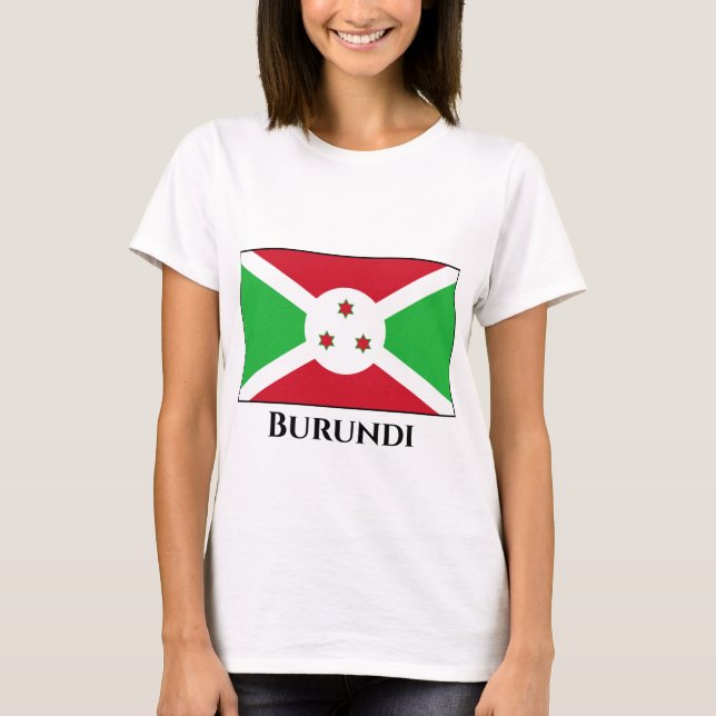 Burundi Flagga T Shirt (Framsida)
