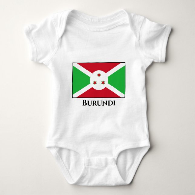 Burundi Flagga T Shirt (Framsida)