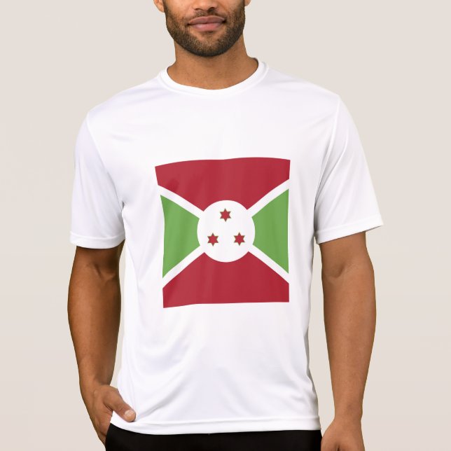 Burundi flagga t shirt (Framsida)