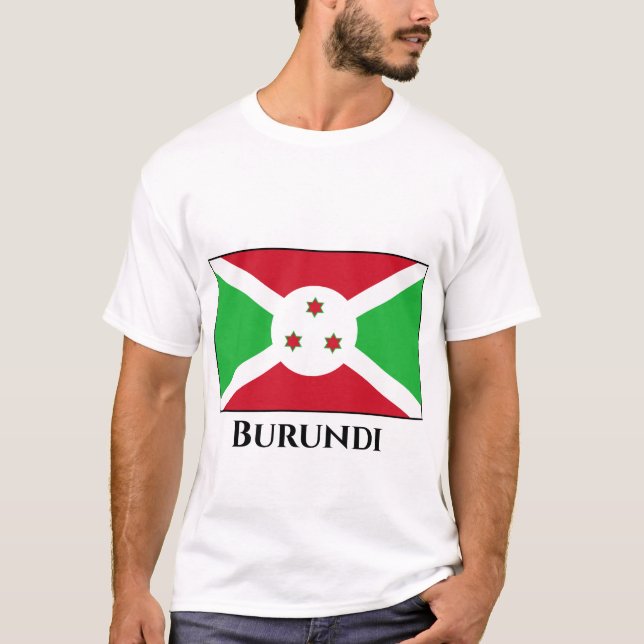 Burundi Flagga T Shirt (Framsida)