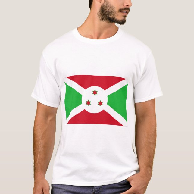 Burundi Flagga T Shirt (Framsida)