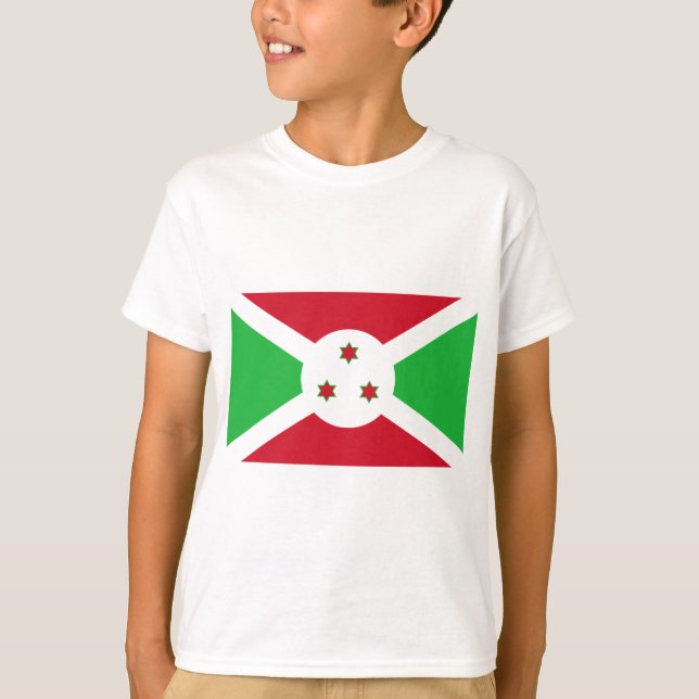 Burundi Flagga Tee Shirt (Framsida)