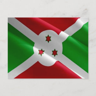 Burundi - Flagga Wave - Vykort