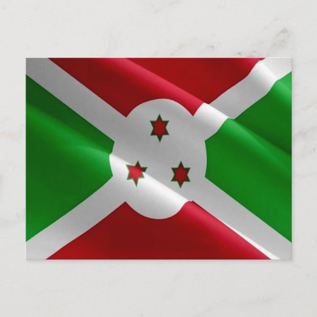 Burundi - Flagga Wave - Vykort (Framsida)