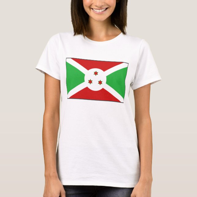 Burundi Flagga x Karta T-Shirt (Framsida)