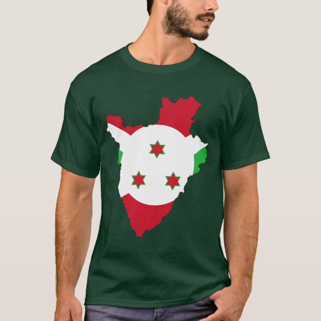 Burundi flaggakarta tee shirt (Framsida)