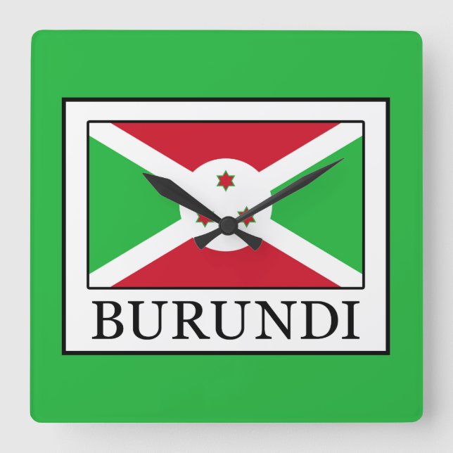 Burundi Fyrkantig Klocka (Framsida)