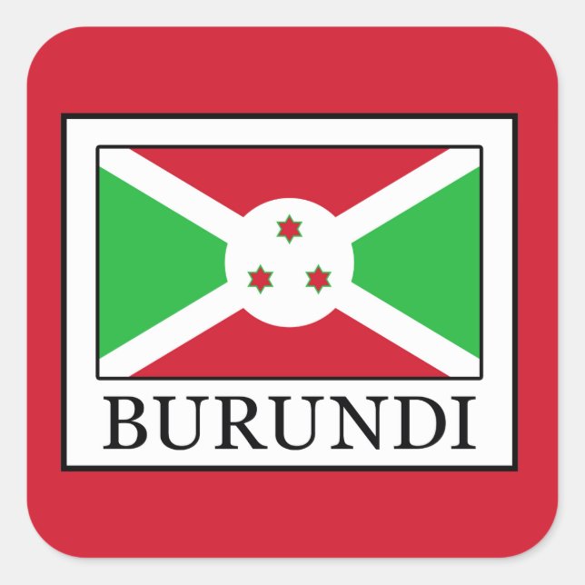Burundi Fyrkantigt Klistermärke (Framsida)