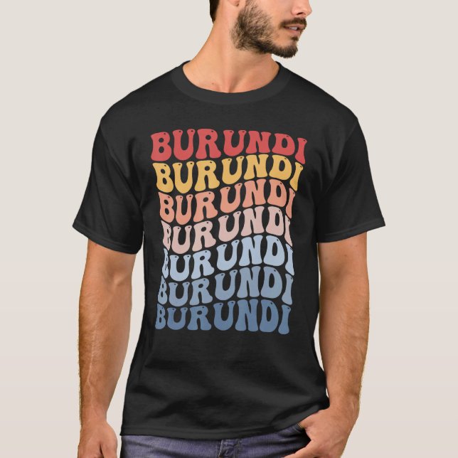 Burundi Groovy Retro Burundian T Shirt (Framsida)