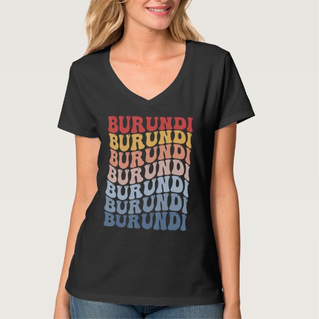 Burundi Groovy Retro Burundian T Shirt (Framsida)