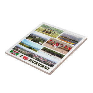 BURUNDI I KÄRLEK, Mosaic, Afrika Kakelplatta