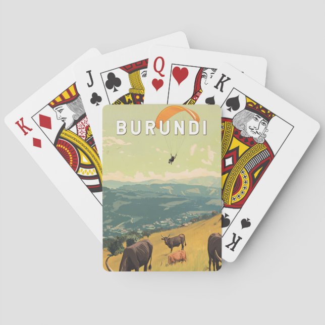 Burundi Illustration Travel Art Vintage Casinokort (Baksidan)