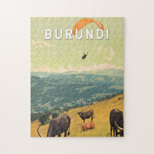 Burundi Illustration Travel Art Vintage Pussel