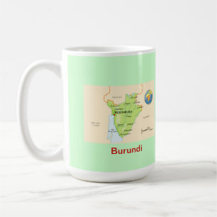 Burundi karta & flagga kaffemugg