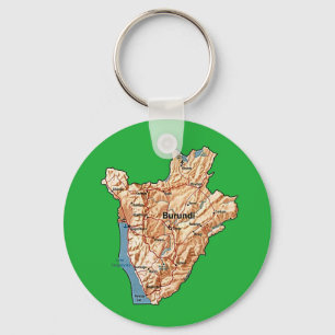 Burundi karta Keychain Nyckelring